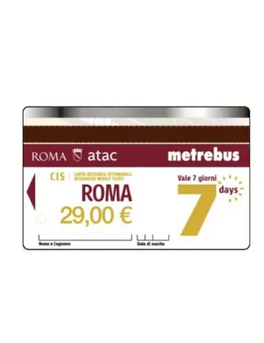 Rome CIS Card — ATAC 7-Day Integrated Weekly Pass