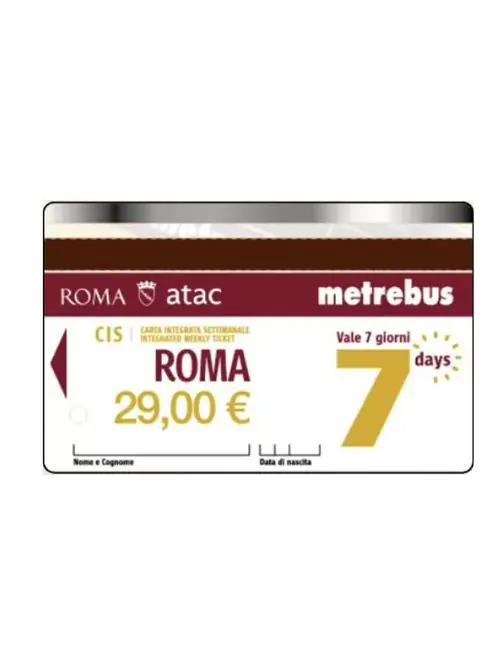 CIS Rome Weekly Card — ATAC 7-Day Transport Pass
