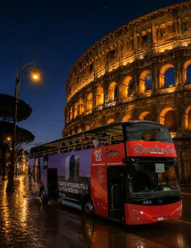 Rome by Night: 80-Minute Open-Top Panoramic Bus Tour
